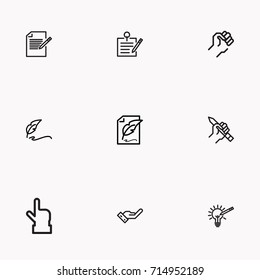 Set of Copy writing icons isolated
