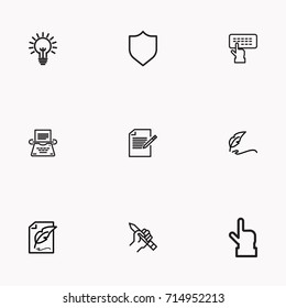 Set of Copy writing icons isolated