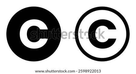 Set of Copyright Symbols vector on white background