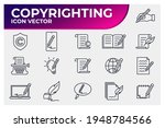 Set of Copyrighting icon. Copyrighting pack symbol template for graphic and web design collection logo vector illustration