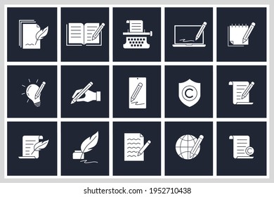 Set of Copyrighting icon. Copyrighting pack symbol template for graphic and web design collection logo vector illustration