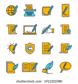 Set of Copyrighting icons. copywriting pack symbol template for graphic and web design collection logo vector illustration