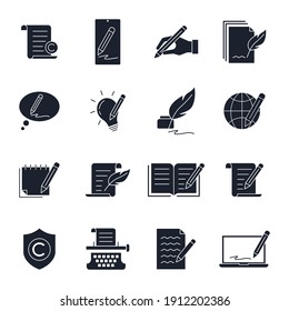 Set of Copyrighting icons. copywriting pack symbol template for graphic and web design collection logo vector illustration