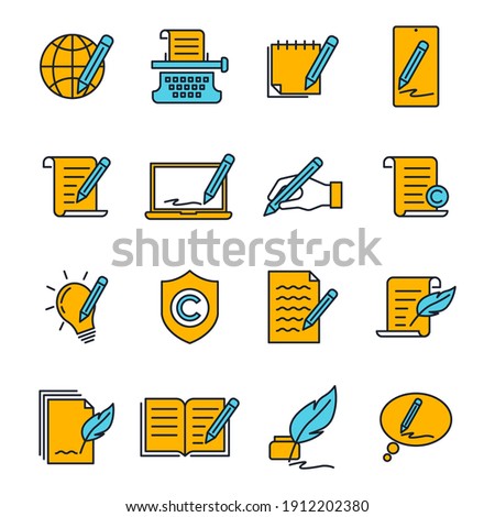 Set of Copyrighting icons. copywriting pack symbol template for graphic and web design collection logo vector illustration