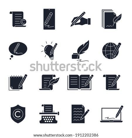 Set of Copyrighting icons. copywriting pack symbol template for graphic and web design collection logo vector illustration