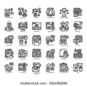 Set of copywriting thin line and pixel perfect icons for any web and app project. 