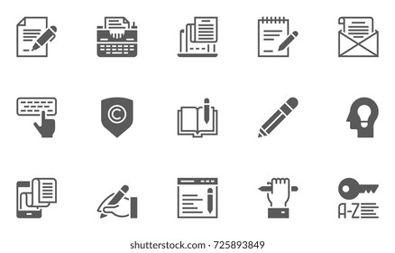 Set of Copywriting Vector Icons. 48x48 Pixel Perfect.