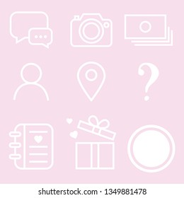 Set of Copywriting Vector Line Icons. Social media user icon