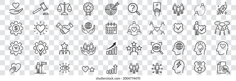 Set of core values icons vector