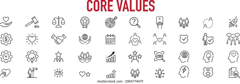 Set of core values icons vector