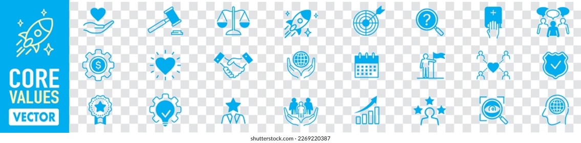 Set of core values icons vector