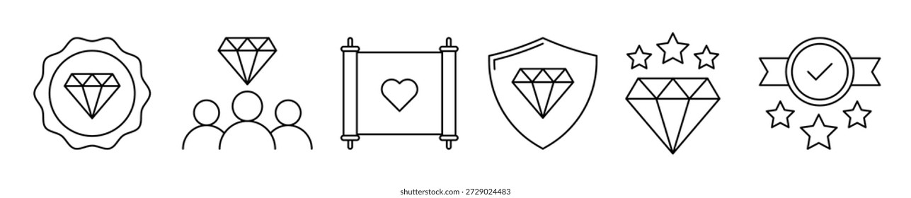 Conjunto de valores principales Icono de línea Valores de colección Resultado