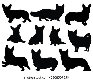 Conjunto de Corgi Dogs Silhouette Bundle, Dogs Bundle, Mascotas