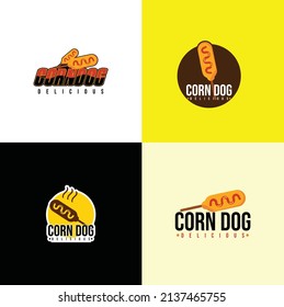 set of corn dog logo template