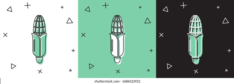 Set Corn icon isolated on white and green, black background.  Vector Illustration
