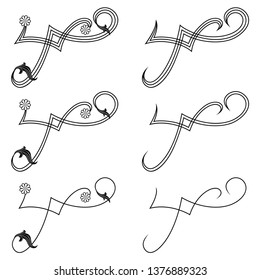 Set of corner floral design elements for patterns, templates or backgrounds, vector illustration