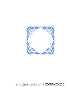 set corner ornament blue element