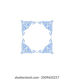 set corner ornament blue element