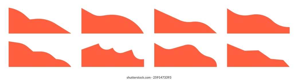 Set of corner shapes, border for website page, banner, card vector illustration	