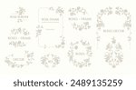  Set of  corners, borders and monogram frames. Rose decor.