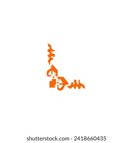 set corners in bright orange background
