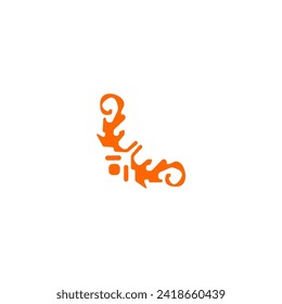 set corners in bright orange background