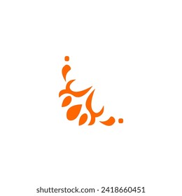 set corners in bright orange background