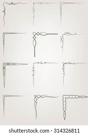 Set of corners, decorative elements for design