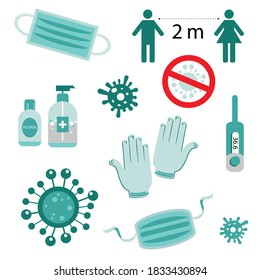 Set of Corona Virus COVID-19