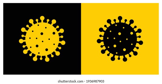 Set of Corona Virus (Covid-19) Symbol in vector with yellow theme. Illustration of corona virus icon in vector. - Shutterstock ID 1936987903