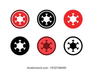 A set of corona virus logo icon, circle shape symbol - Vector
