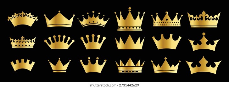 goldene Vektorgrafik von Koronas 
