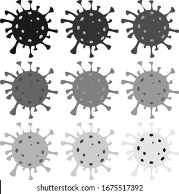 Set Coronavirus Bakterien Zelle mit der Kennzeichnung , 2019-nKoV Neue Coronavirus Bakterien. Keine Infektionen und stoppen die Konzepte von Coronavirus. Covid2019 Monotherapie-Set