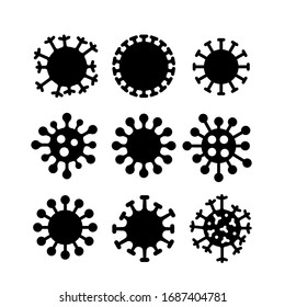 Set Coronavirus bacteria cell labeled , 2019-nKoV New coronavirus bacteria. No infections and stop coronavirus concepts. Covid2019