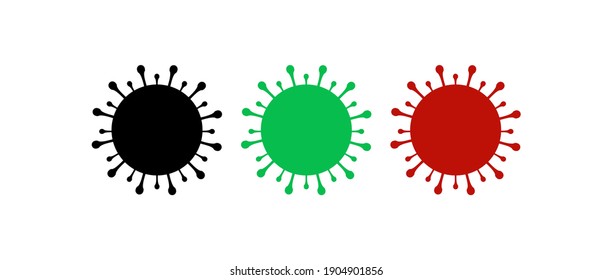 Set of coronavirus cautions and covid-19 symbols. Coronavirus pandemic. Vector illustration.