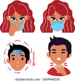 Set of Coronavirus Covid19 Art Vector Logo Template