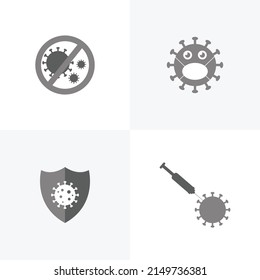 Satz von Coronavirus-Symbol-Design-Vorlage, Stopp Coronavirus, Vorbeugung von Coronavirus 