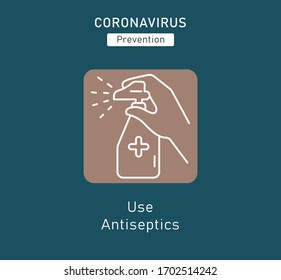 Set of Coronavirus Protection. Prevention of New epidemic 2019-nCoV icon set for infographic or website. Safety, health, remedies and prevention of viral diseases. Isolation. Vector illustration