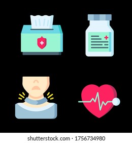 Set of Coronavirus Protection. Prevention of New epidemic 2019-nCoV icon set for infographic or website. Safety, health, remedies and prevention of viral diseases. Isolation.