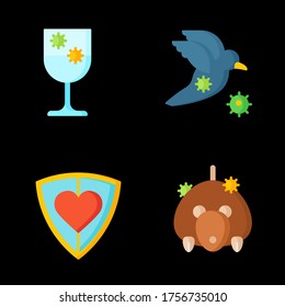 Set of Coronavirus Protection. Prevention of New epidemic 2019-nCoV icon set for infographic or website. Safety, health, remedies and prevention of viral diseases. Isolation.