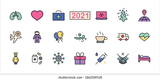 Set of Coronavirus Protection Vector Line Icon. Contains such Icons as Ambulance, Novel CoronaVirus, Protective Measures, Symptoms, Incubation Period and more. 32x32 Pixels. Editable Stroke