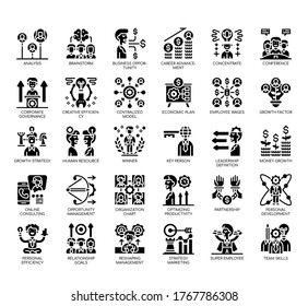 Set of corperate development thin line and pixel perfect icons for any web and app project. 