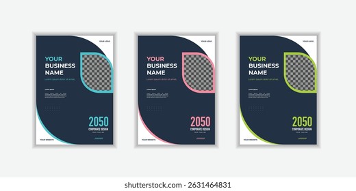 Set Corporate Book Cover Design Template in A4 Can be adapt to Brochure Annual Report