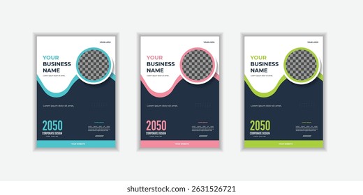 Set Corporate Book Cover Design Template in A4. Can be adapt to Brochure, Annual Report, Magazine,Poster, Business Presentation, Portfolio, Flyer, Banner