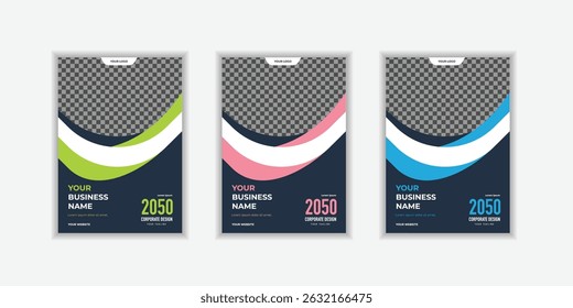 Set Corporate Book Cover Design Template in A4. Can be adapt to Brochure, Annual Report, Magazine,Poster, Business corporate