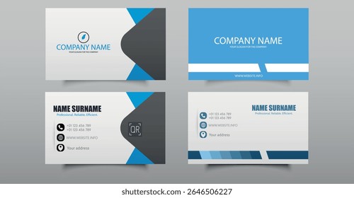 Set Corporate Business Card Design Template. Editable file
