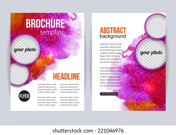 Set of corporate business stationery templates. Abstract brochure design. Modern back and front flyer backgrounds. Vector illustration.