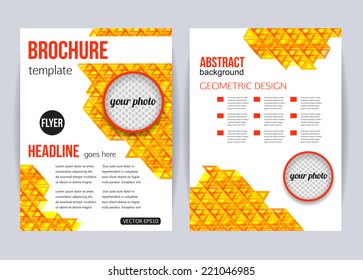 Set of corporate business stationery templates. Abstract brochure design. Modern back and front flyer backgrounds. Vector illustration.