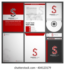 Set of corporate business stationery templates. Abstract brochure design. Modern back and front flyer backgrounds. Vector illustration.