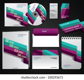 Set of corporate elements. Retro design template / stationery set / Fully editable. Place your identity sign.